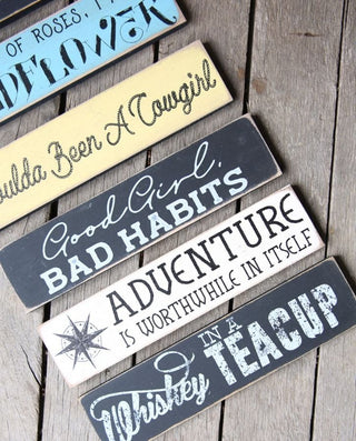 Whiskey In A Teacup Wooden Sign 3 x 12