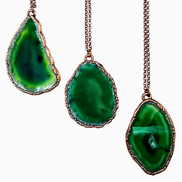 Copper Agate Necklace- Green