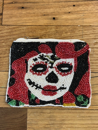 Beaded Coin Purse - Skull Candy