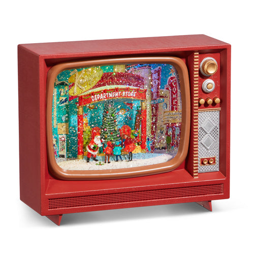 9.75" RETRO CHRISTMAS SPREE MUSICAL LIGHTED WATER TV