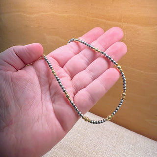 Navajo Pearl Necklace with Gold Accents