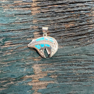 Fetish Bear Sterling Silver and Turquoise Pendants
