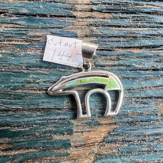 Fetish Bear Sterling Silver and Turquoise Pendants