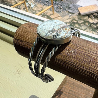 Sterling Silver White Buffalo Cuff Bracelet