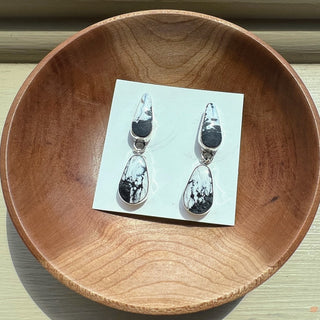 White Buffalo Dangle Stud Earrings