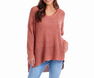 Buy mauve Oscar V-Neck Sweater