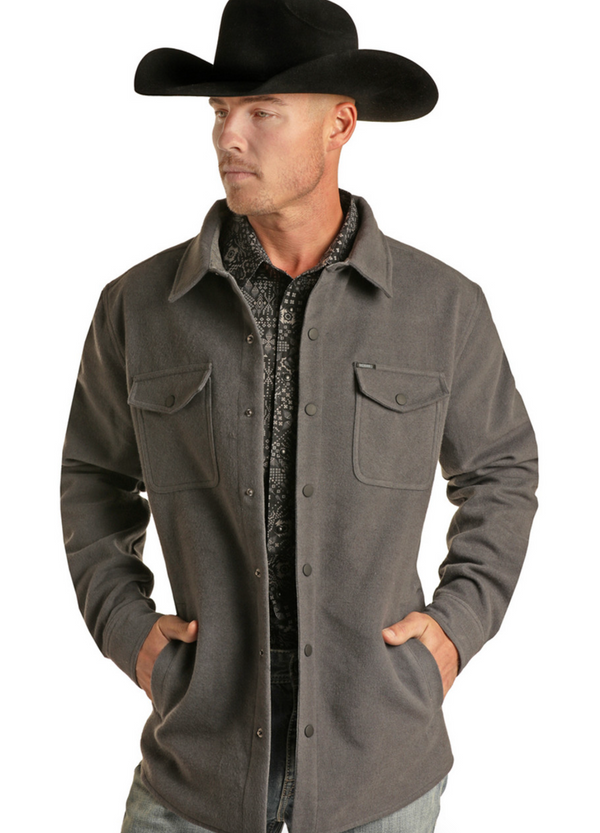 Rock & Roll Denim - Men's Solid Snap Shirt Jacket