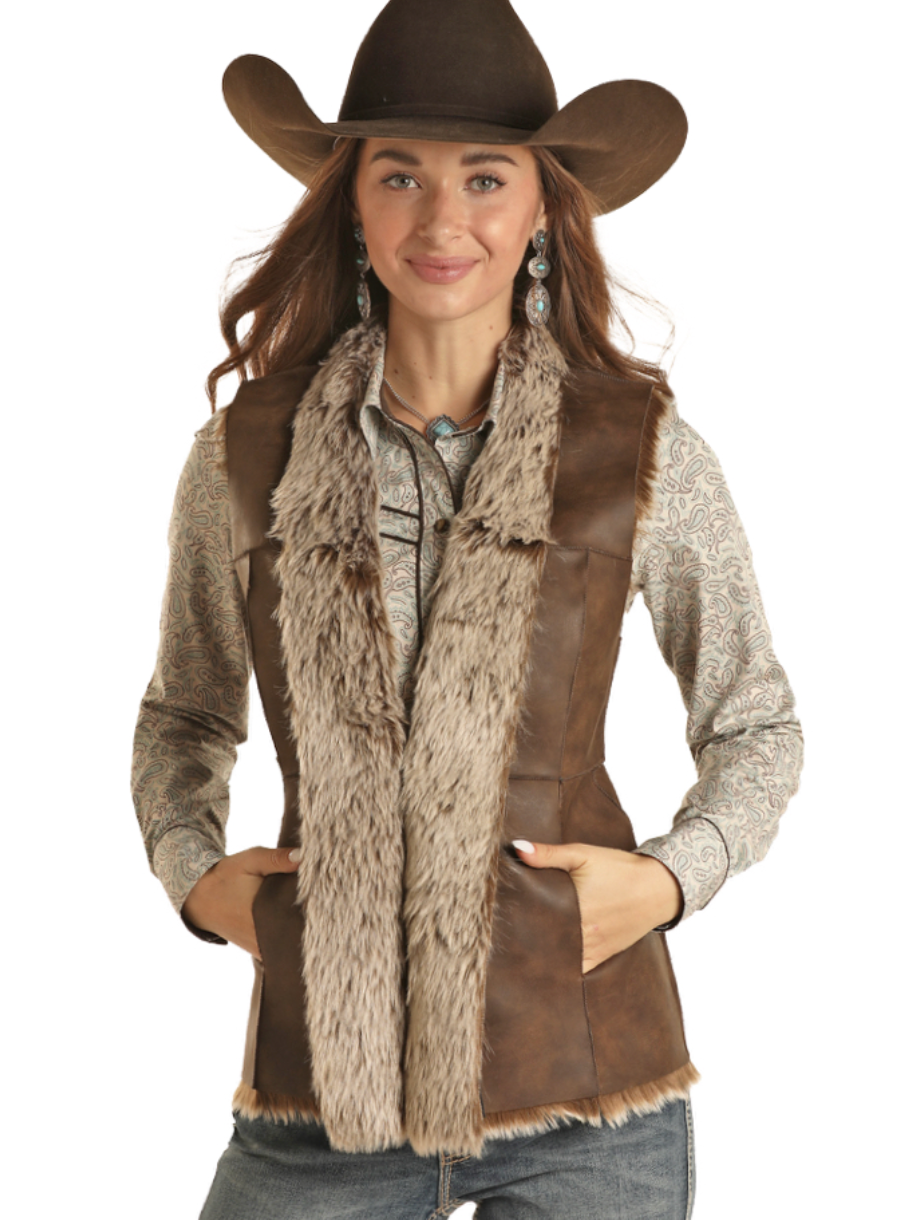 Powder River Distressed Fur Vest