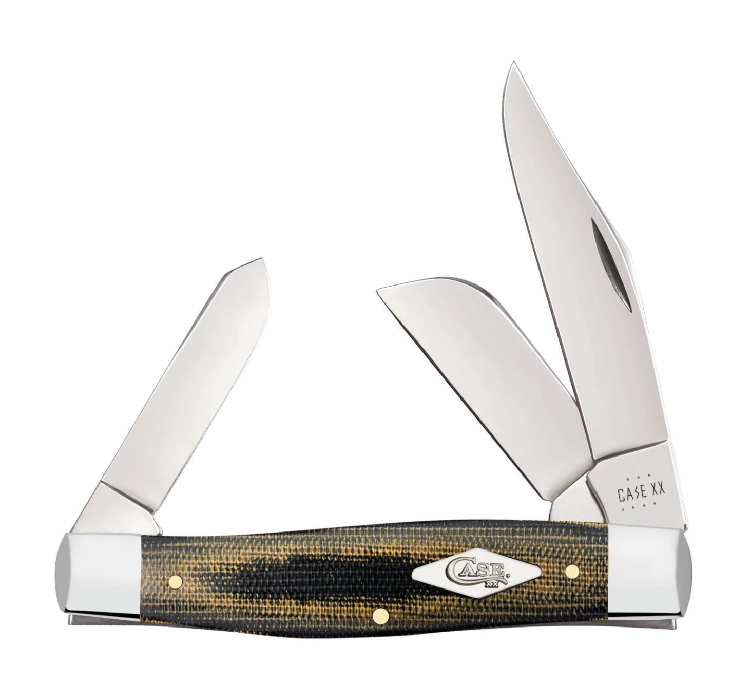 Case® - Black & Green Canvas Micarta Smooth Large Stockman #23476
