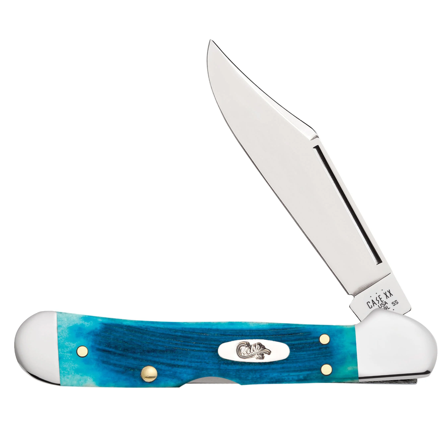 Case® - Sawcut Jig Caribbean Blue Bone Mini CopperLock