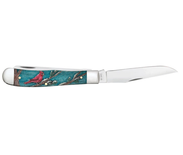 Case® - Cardinal Embellished Smooth Natural Bone with Color Wash Trapper  #39159