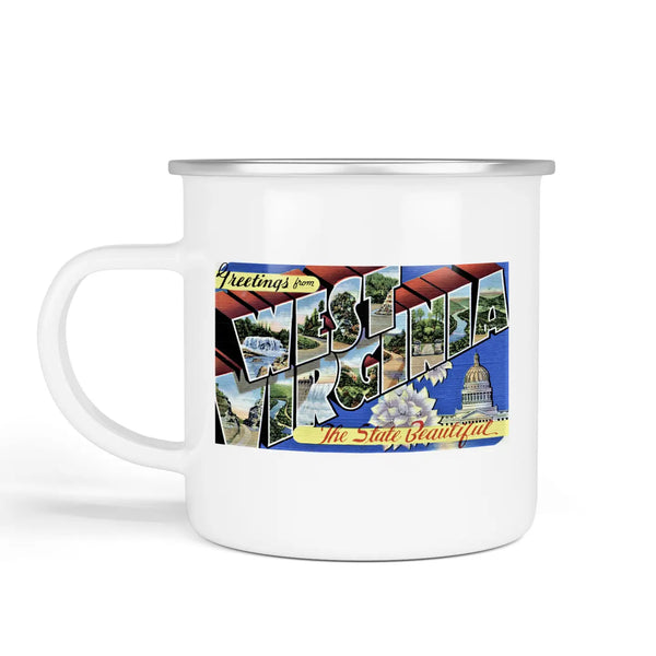 West Virginia Post Card Camp Mug