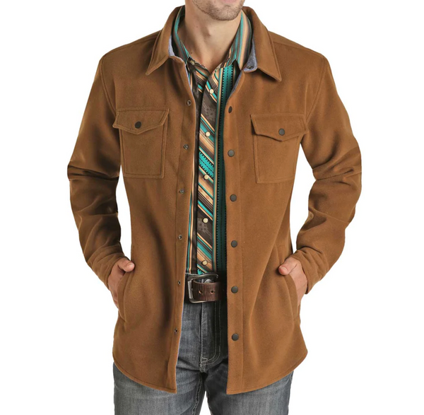 Rock & Roll Denim - Men's Solid Snap Shirt Jacket