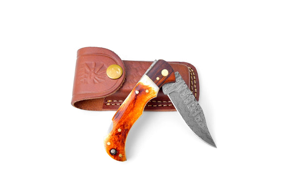 Damascus Steel Pocket Knife TF-070