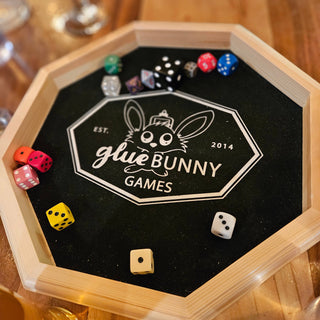12" Glue Bunny Games Wooden Dice Tray
