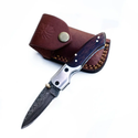 TF-004 Titan International Damascus Folding Pocket Knife - Black Walnut
