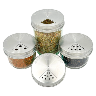 4 Pack Stainless Steel Spice Lids for Mason Jars