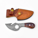 Damascus Skinner Knife with Gut Hook by Titan TD-201X