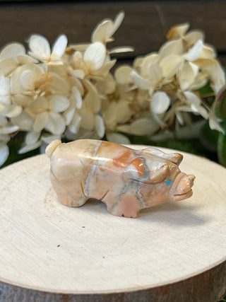 Hand Carved Stone Fetish Animals - Stanton Hannaweeke - Pig
