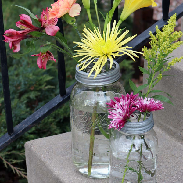 Galvanized Metal Flower Organizer Frog Lid For Mason Jars