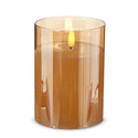 Gold Glass Pillar Candle (battery operated)