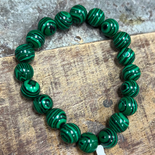 Ceramic Beaded Bracelet - Green + Black