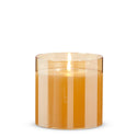 Gold Glass Pillar Candle (battery operated)