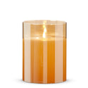 Raz Imports Gold Glass Pillar Electric Candle