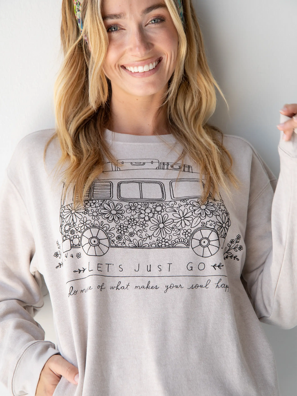 Comfy Pocket Sweatshirt - Let's Just Go