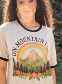 Ringer Oversized Tee Shirt - Mountain Time