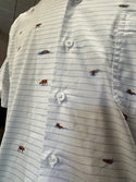 Panhandle - Men’s White Shirt Sleeve Shirt with Cows