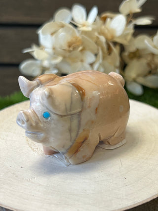 Hand Carved Stone Fetish Animals - Stanton Hannaweeke - Large Pig