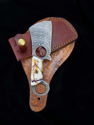 Mini Cleaver Knife Damascus Steel TD-704(1)