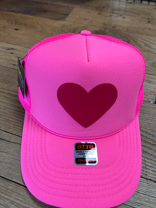 Heart ♥️ - Neon Pink Trucker Hat