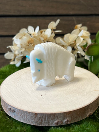 Hand Carved Stone Fetish Animals - Monica Estate White Elephant