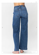 Judy Blue High Waist Double Button Wide Leg Jeans Extended (Plus) Size