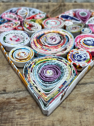 Heart Ornament - Made from Recycled Newspapers