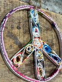 Peace Sign Ornament - Made from Recycled Newspapers