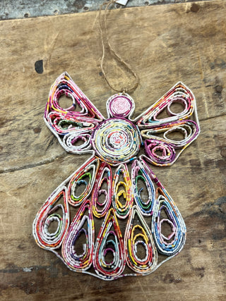 Angel Ornament - Made from Recycled Newspapers