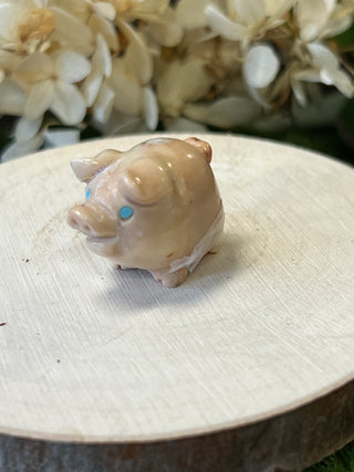Hand Carved Stone Fetish Animals - Stanton Hannaweeke - Little Pig