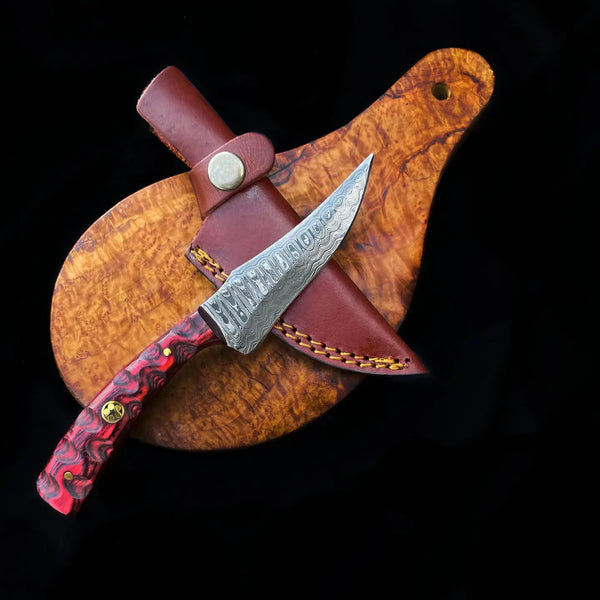 Utility Knife with Red Diamond Wood Handle TD-703