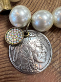 Big Pearl Bracelet with Vintage Buffalo Nickel