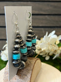 Silver Pearl Ranch - Navajo Pearl and Turquoise Earrings