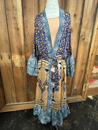 Silk Kimono Kantha style - Reversible - Long