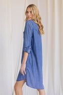 Tencel Fabric Dress with Convertible Sleeves