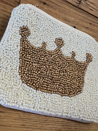 Beaded Coin Purse - Gold Crown