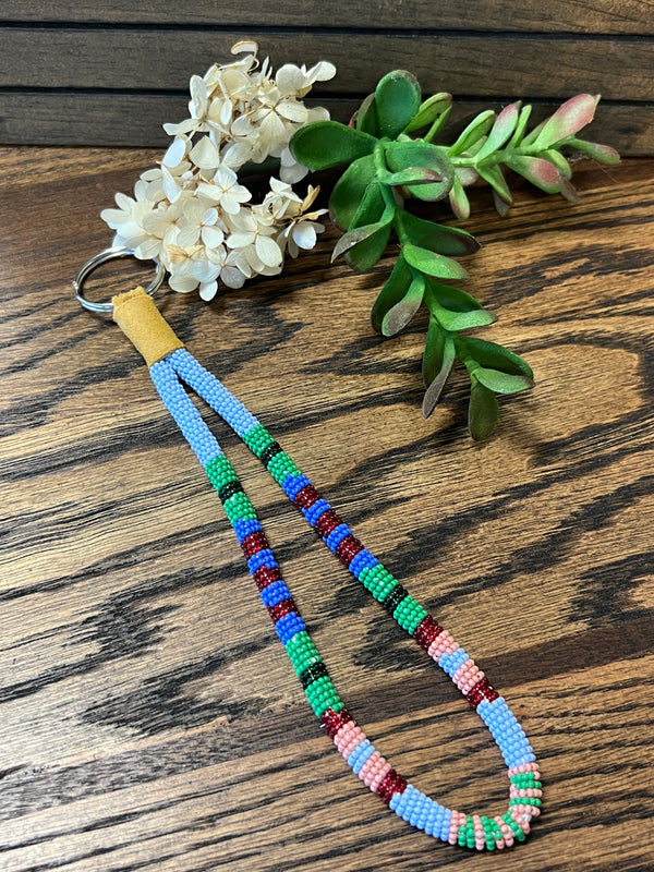 Handmade Beaded Key Fobs - Multi Natural Color
