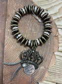 Stone + Bead Bracelet with Crown Dangle - Go + See + Explore