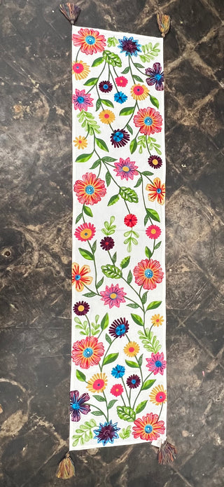 Flower Embroidered Runner