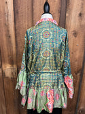 Ruffled Silk Kimono -  Various Patterns- Extra Short